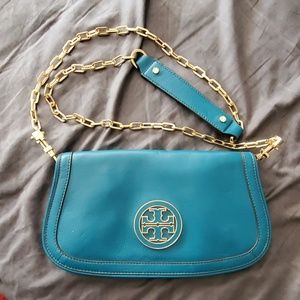 Tory Burch teal crossbody purse